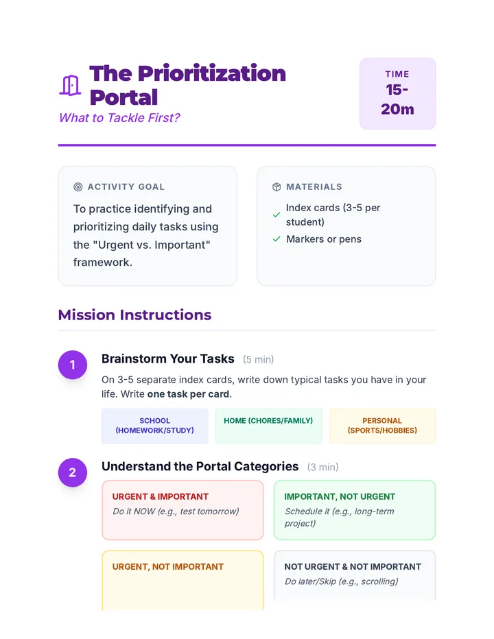 Prioritization Portal Activity