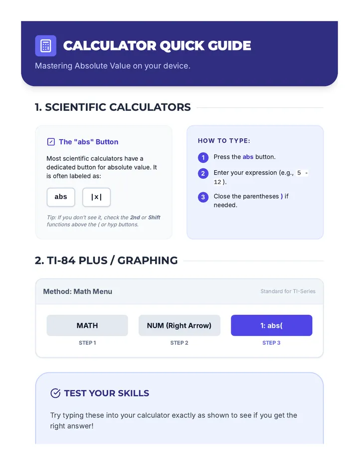 Calculator Quick Guide