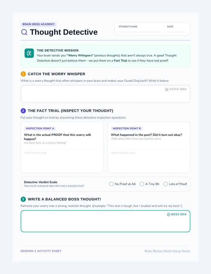 Thought Detective Worksheet