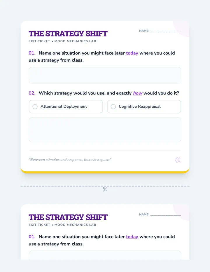 Strategy Shift Exit Ticket