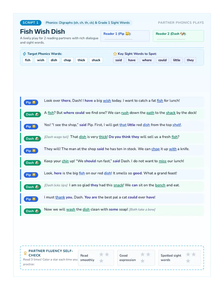 Fish Wish Dish Script
