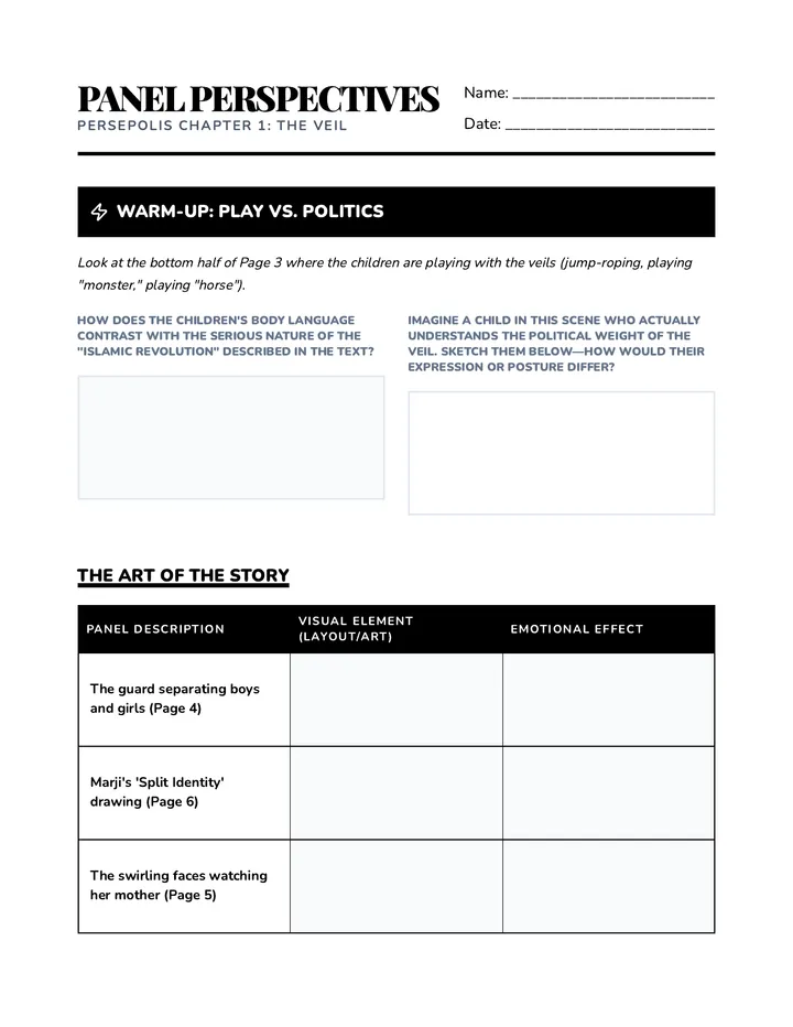 Panel Perspectives Worksheet