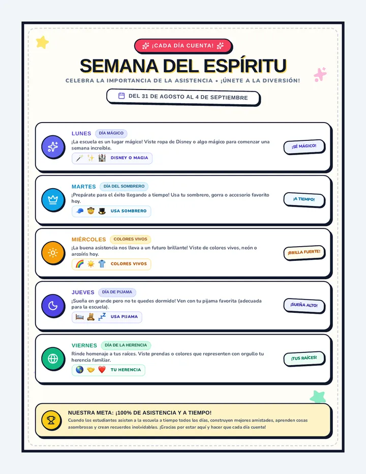 Attendance Champions Spanish Flyer