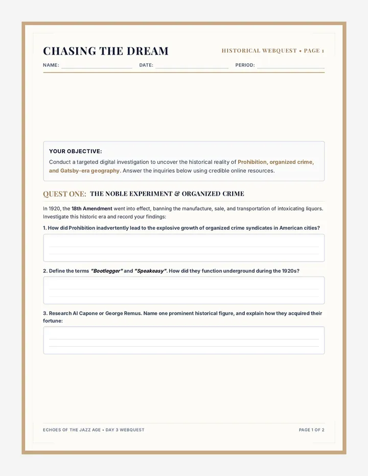 American Dream WebQuest