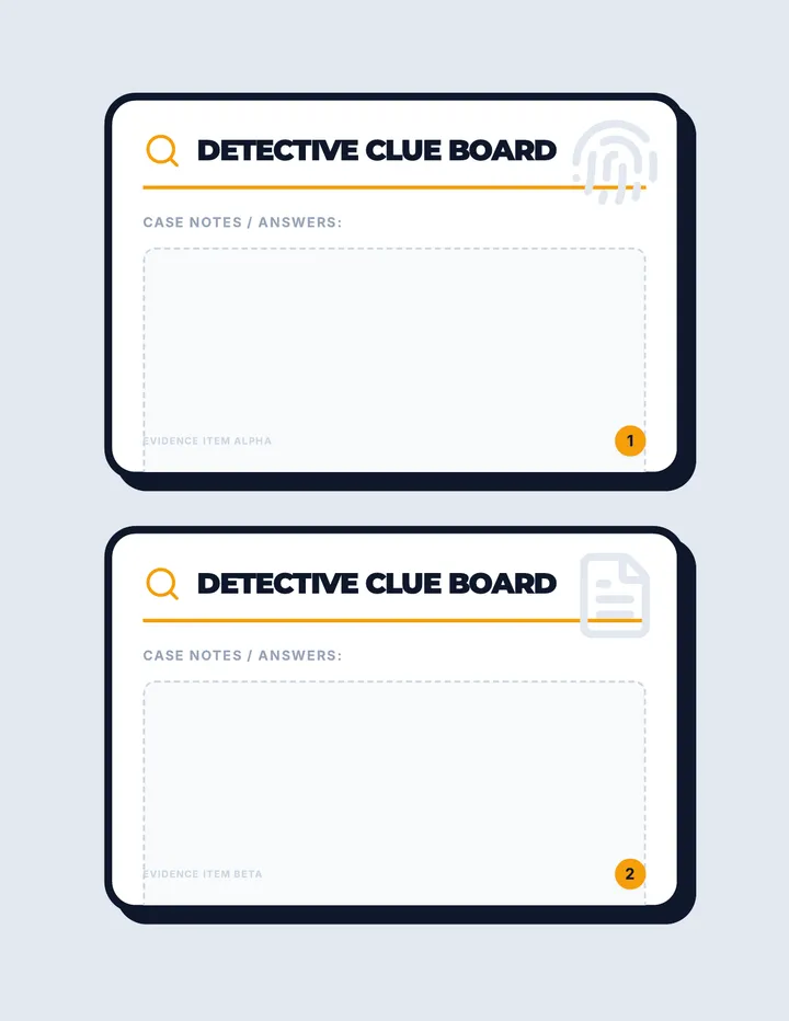 Detective Clue Boards