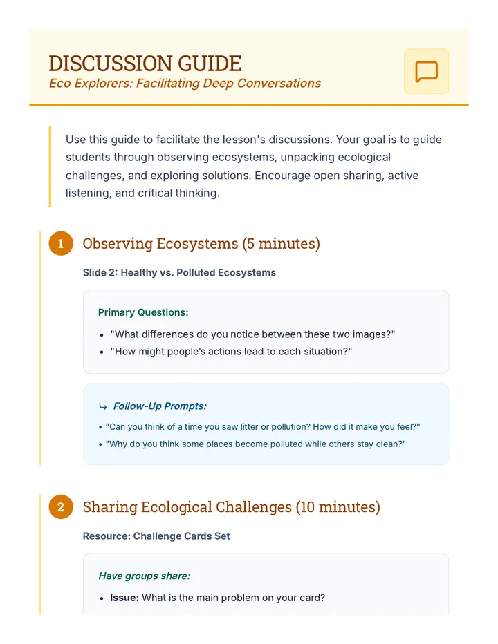 Eco Explorers Discussion Guide