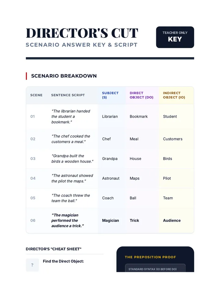 Grammar Theater Answer Key Script Teacher Resource