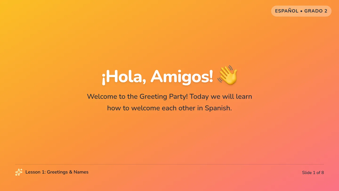 Amigo Greeting Slides
