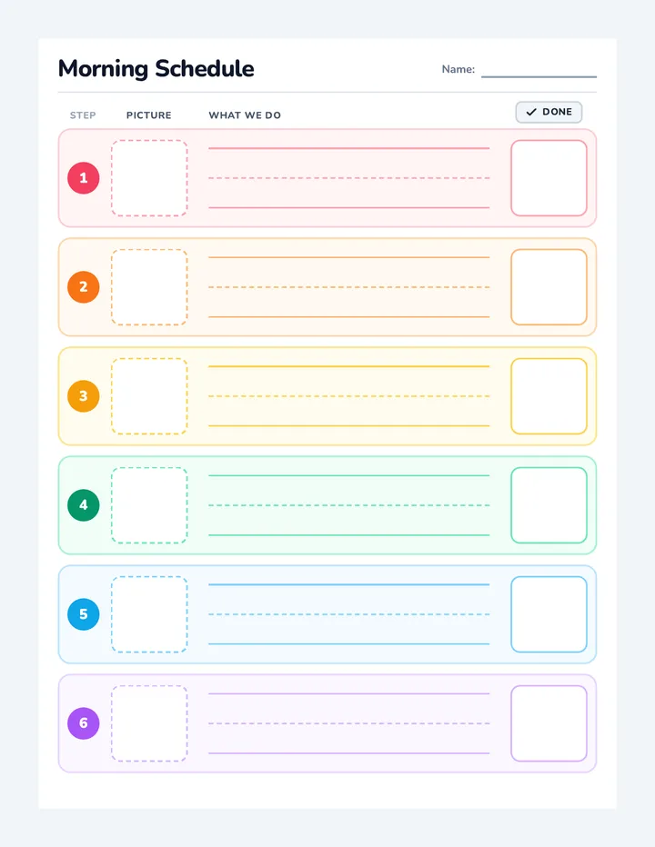 Morning Schedule Visual Chart
