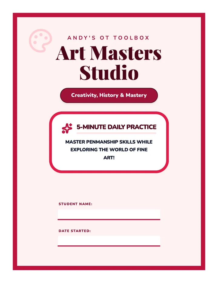 Art Masters Handwriting 30 Day Worksheet