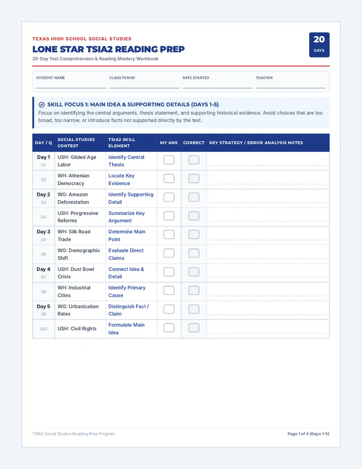 Lone Star TSIA2 Prep Tracker
