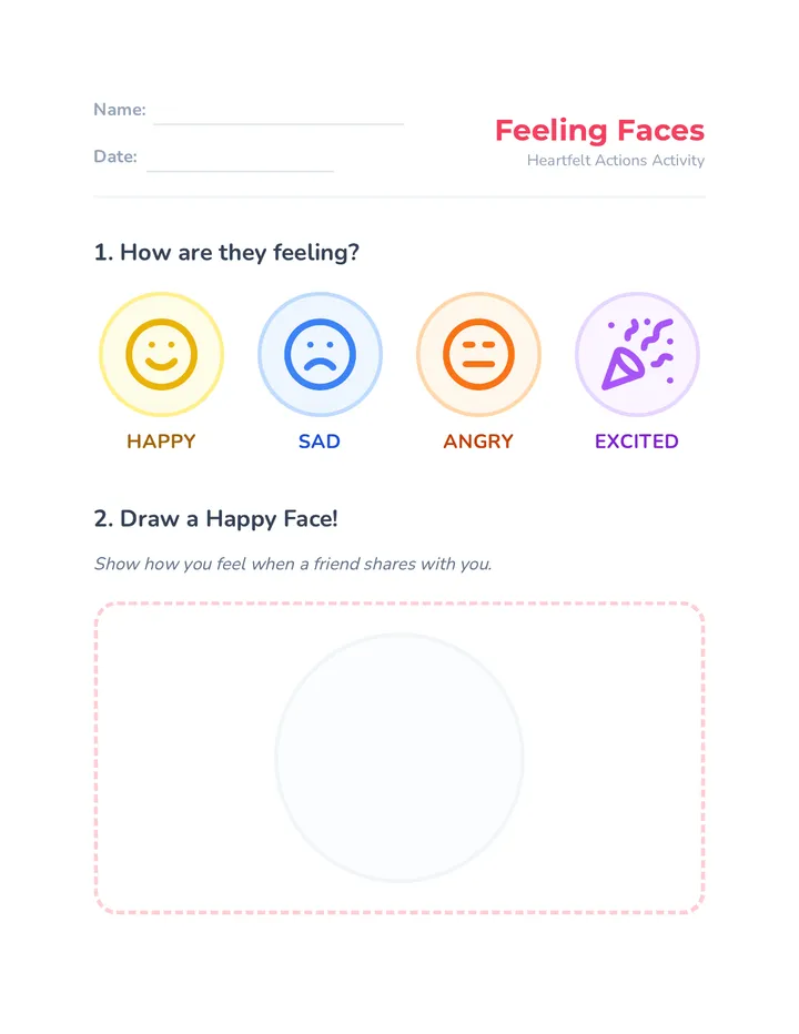 Feeling Faces Worksheet