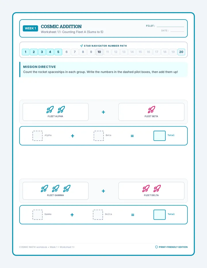 Cosmic Addition Workbook