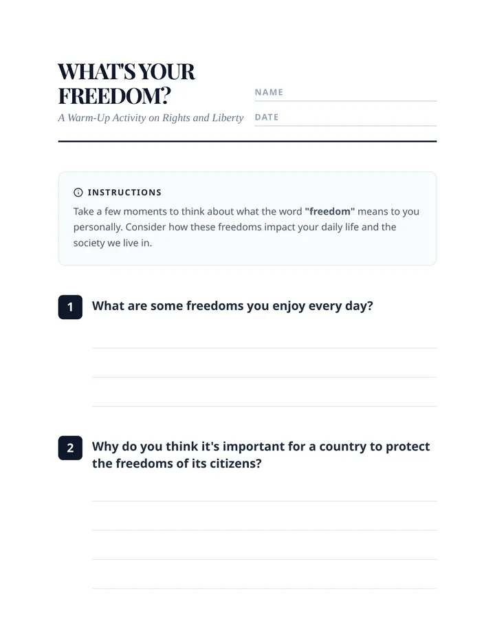 What's Your Freedom Warmup