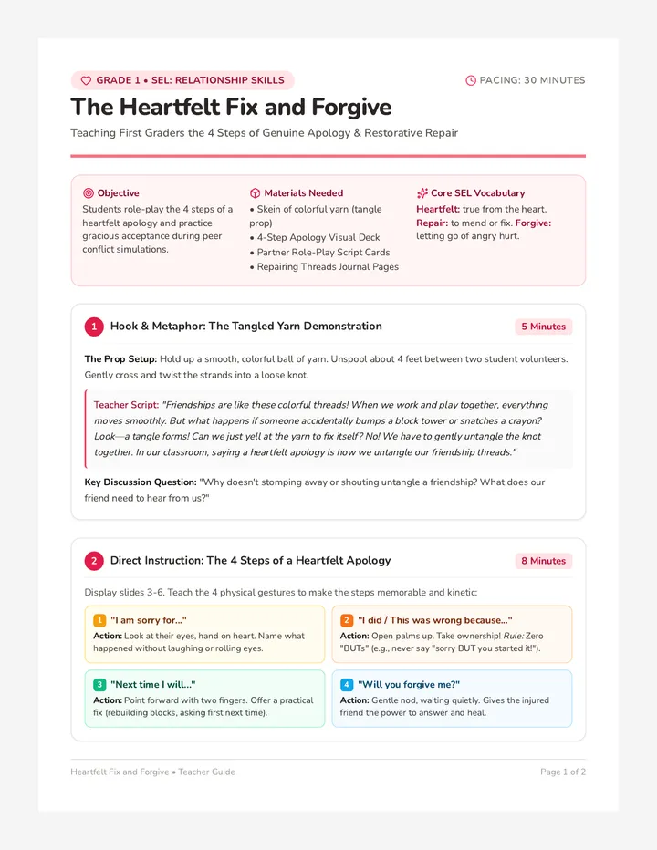 Heartfelt Fix Teacher Guide