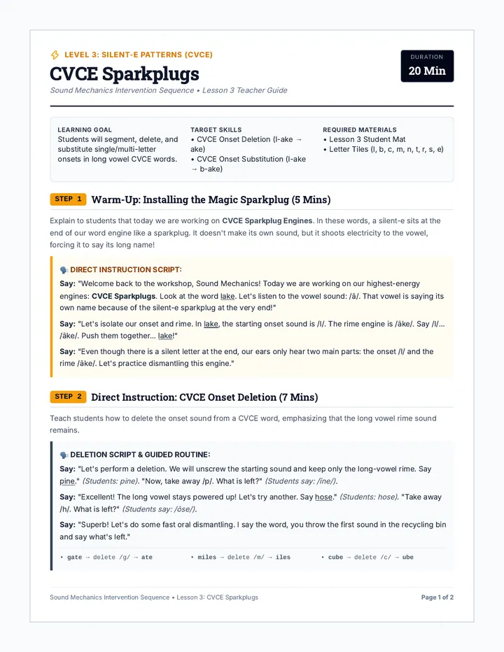 CVCE Sparkplugs Teacher Guide