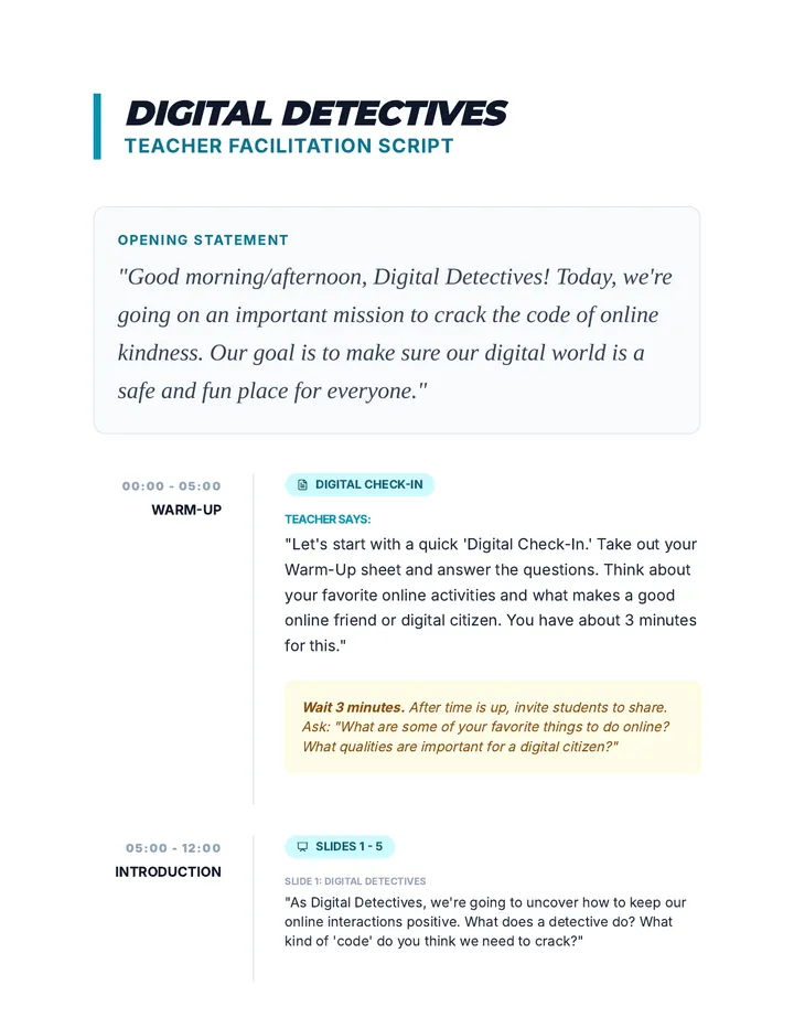 Digital Detectives Script