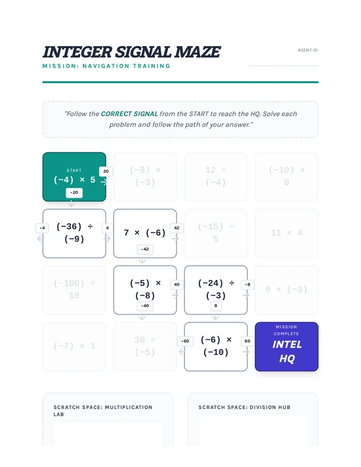 Sign Signal Maze Worksheet