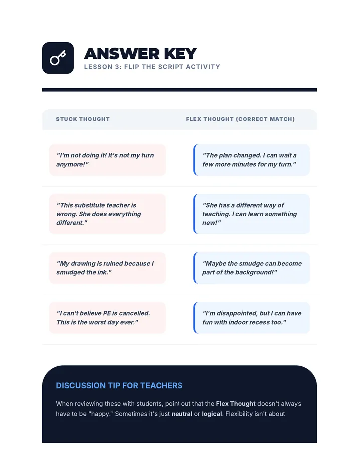 Script Flip Answer Key