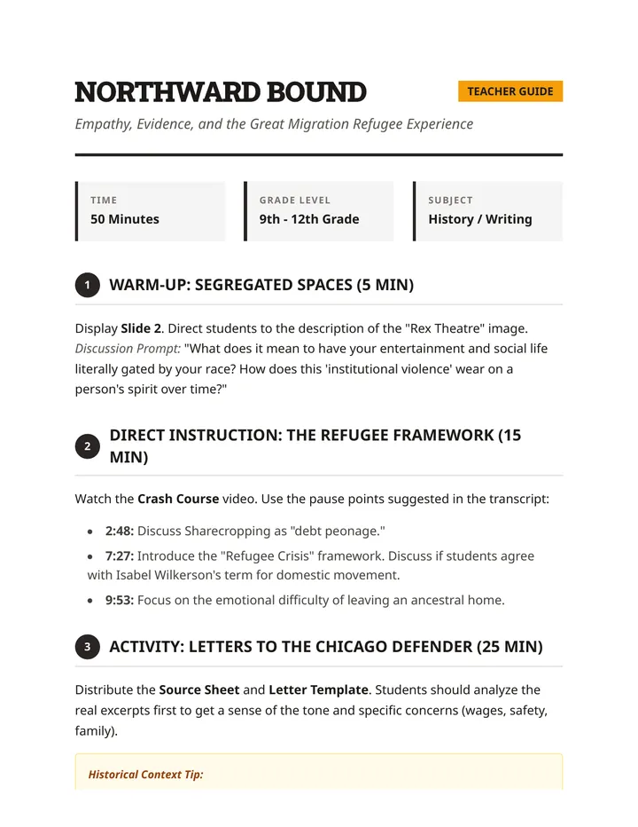 Northward Bound Teacher Guide