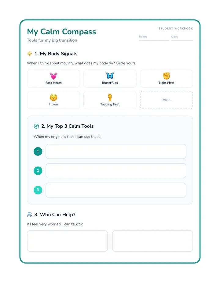 Calm Compass Worksheet