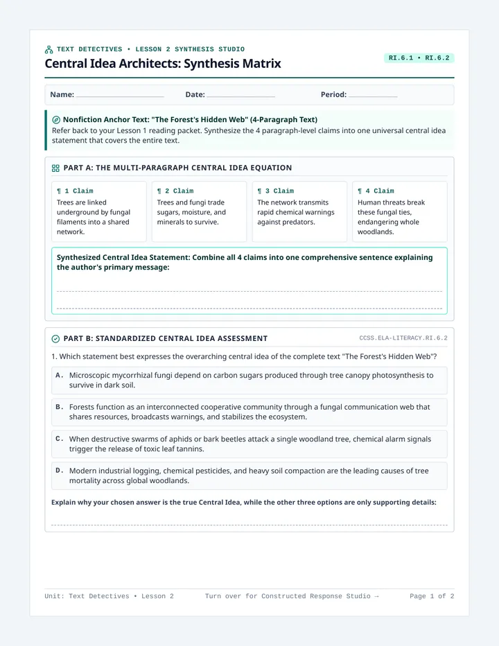 Evidence Architect Worksheet