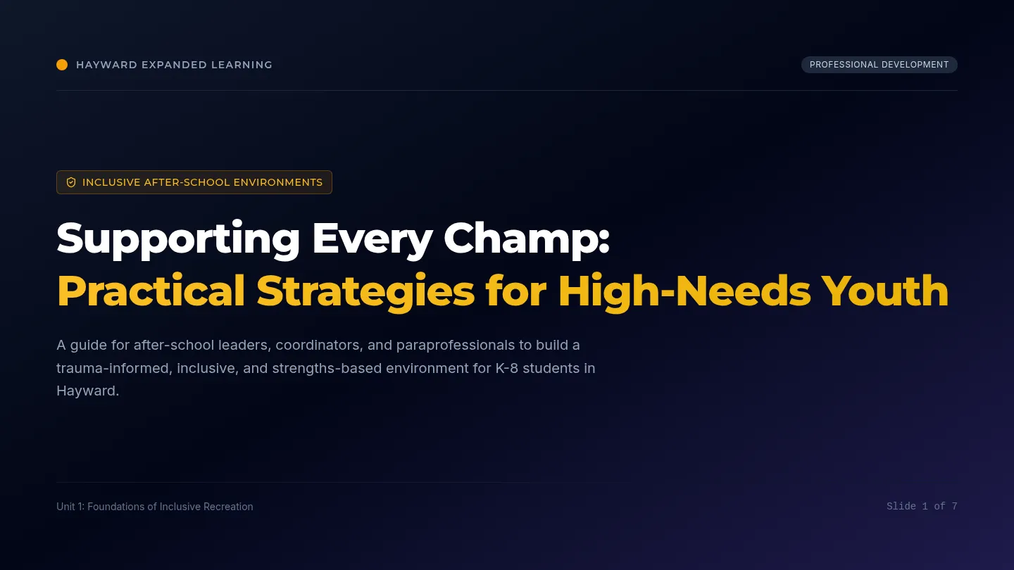 High Needs Training Slides