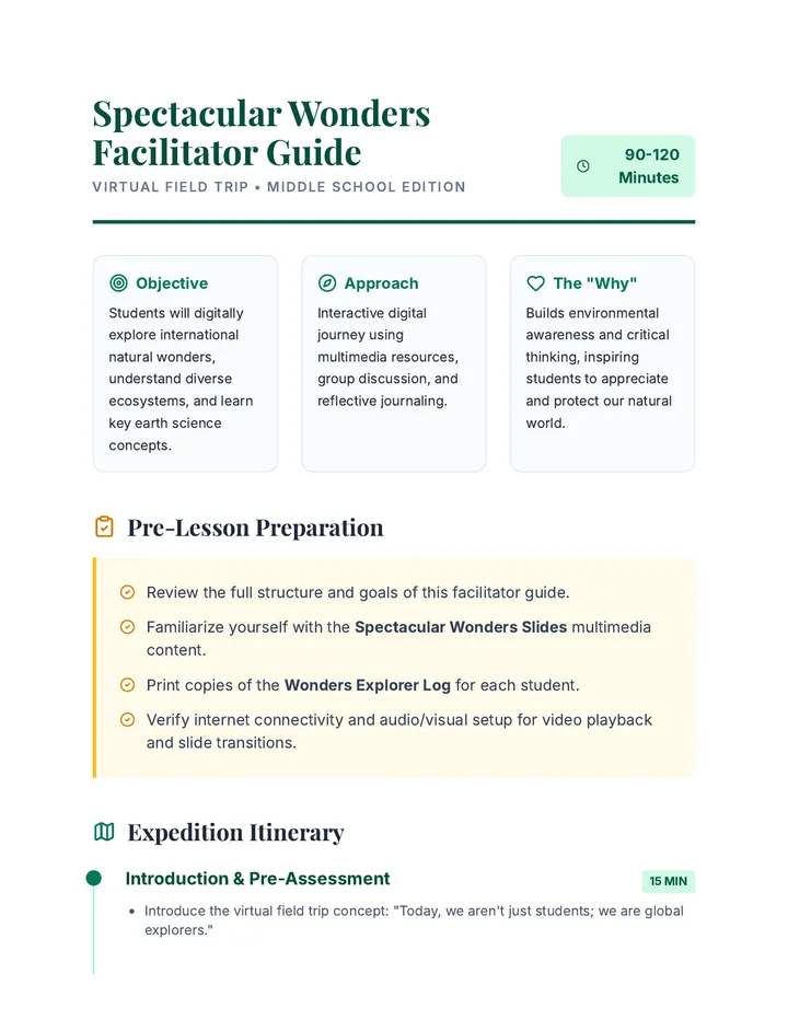 Spectacular Wonders Facilitator Guide