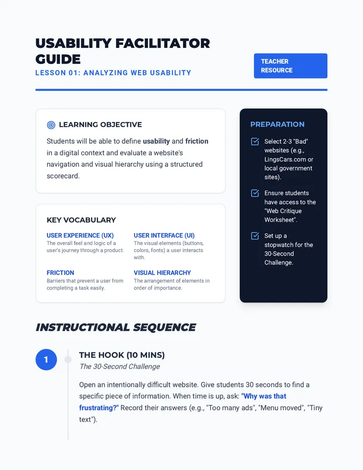Usability Facilitator Guide