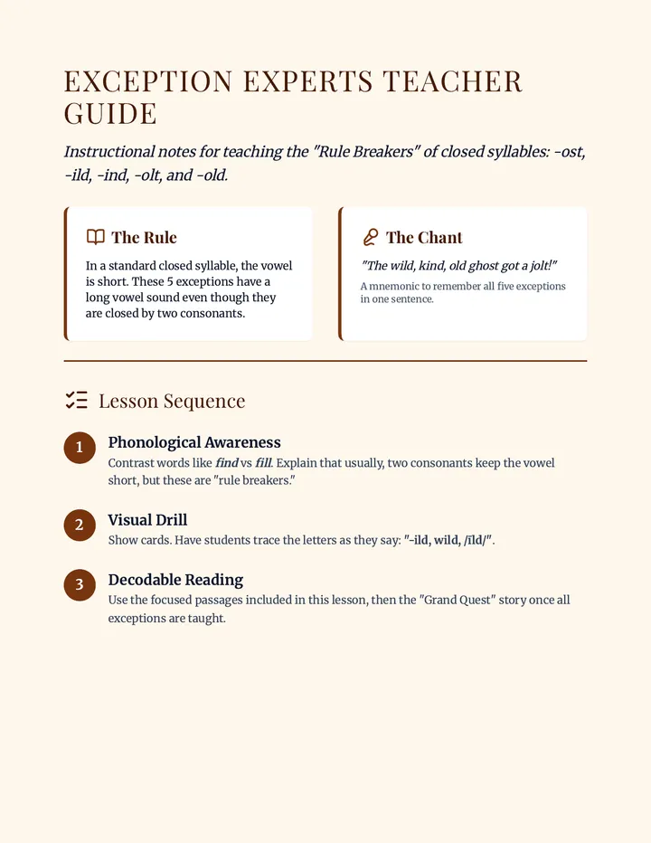 Exception Experts Teacher Guide