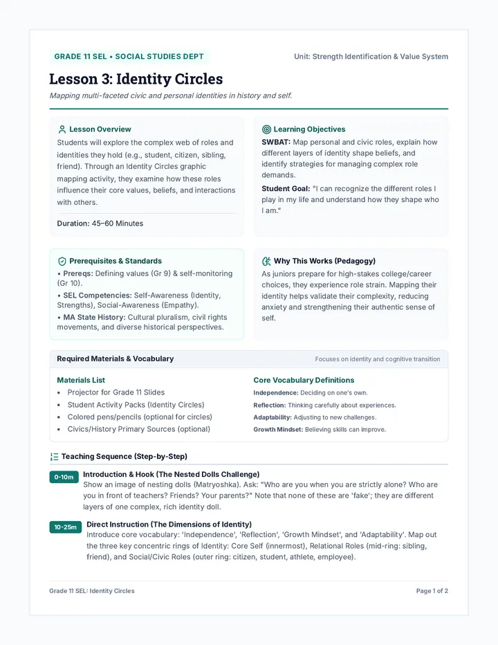 Identity Teacher Guide