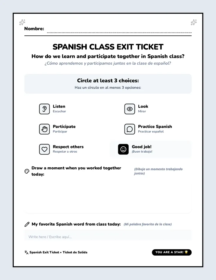 Clase Cooperativa Exit Ticket