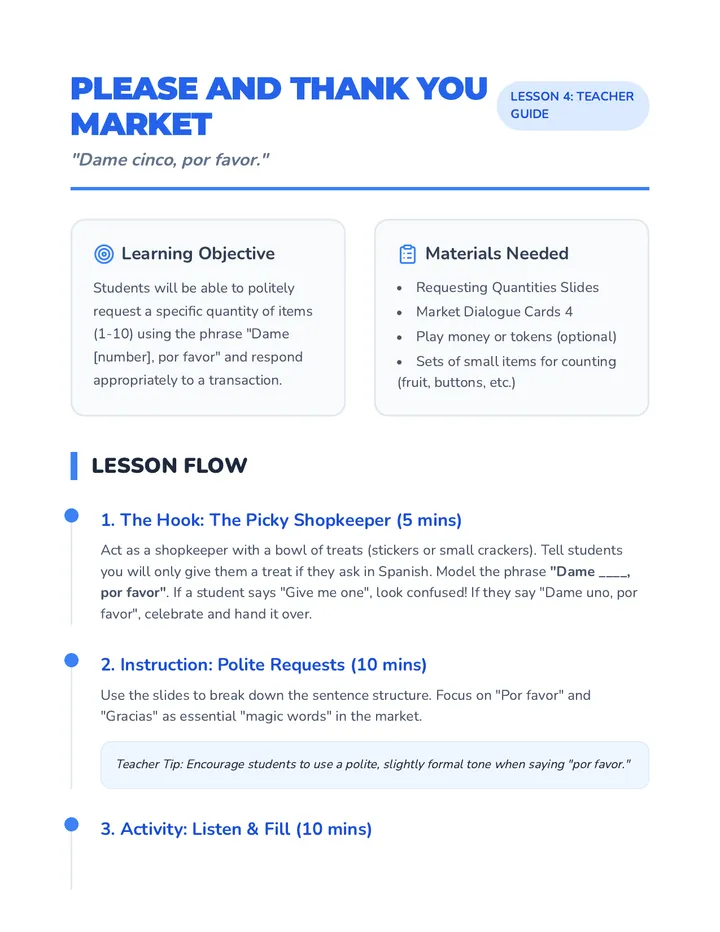 Requesting Quantities Teacher Guide 4