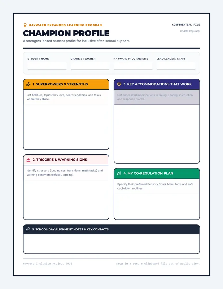 Student Snapshot Template
