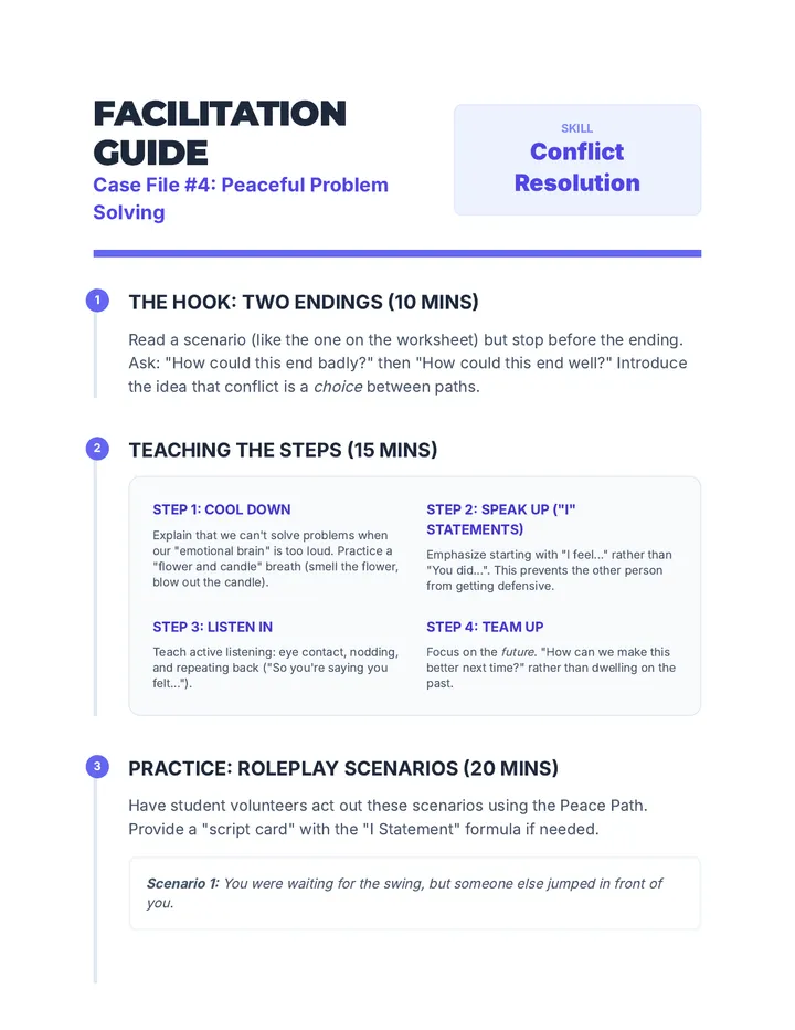Peaceful Problem Solving Facilitation Guide