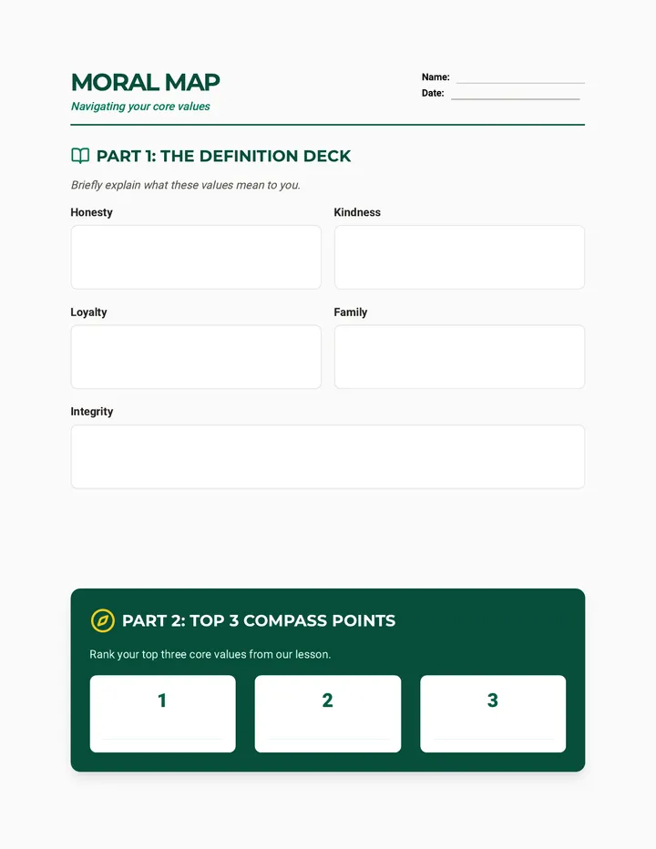 Moral Map Worksheet
