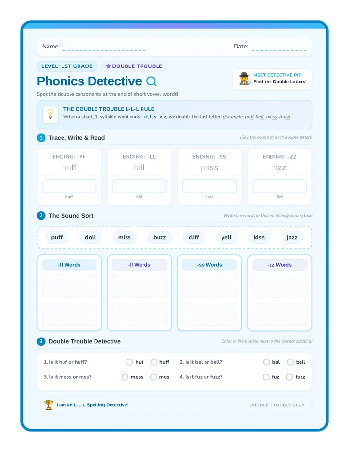 Phonics Detective Worksheet