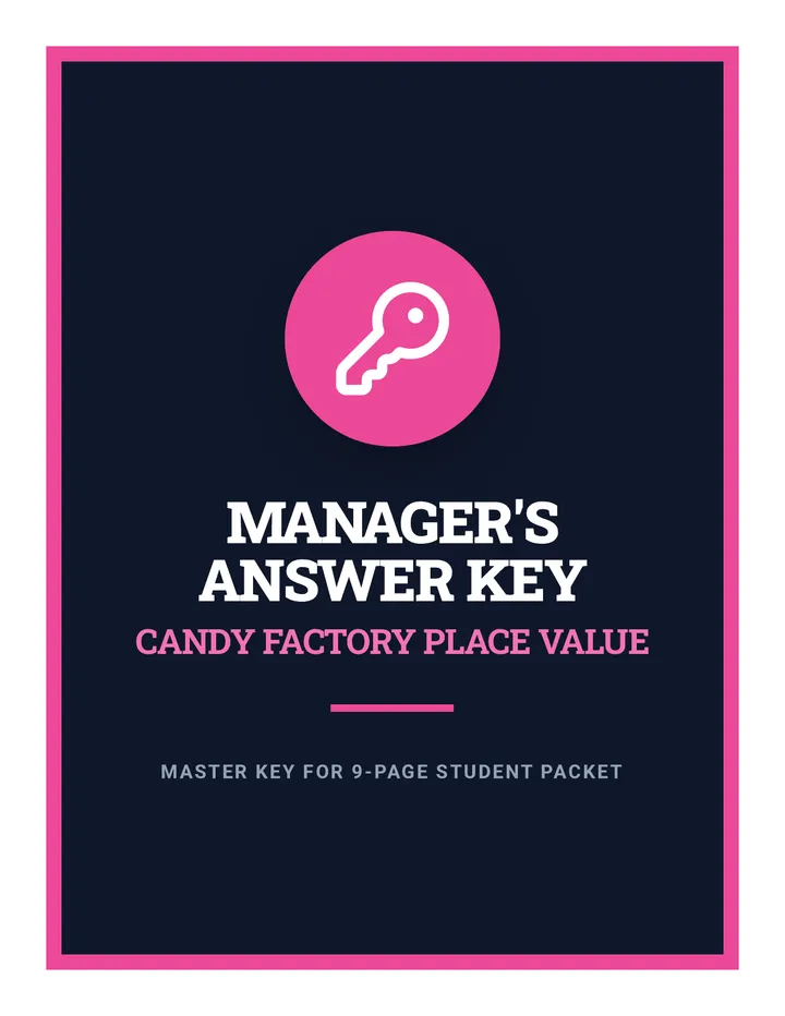 Candy Factory Master Answer Key