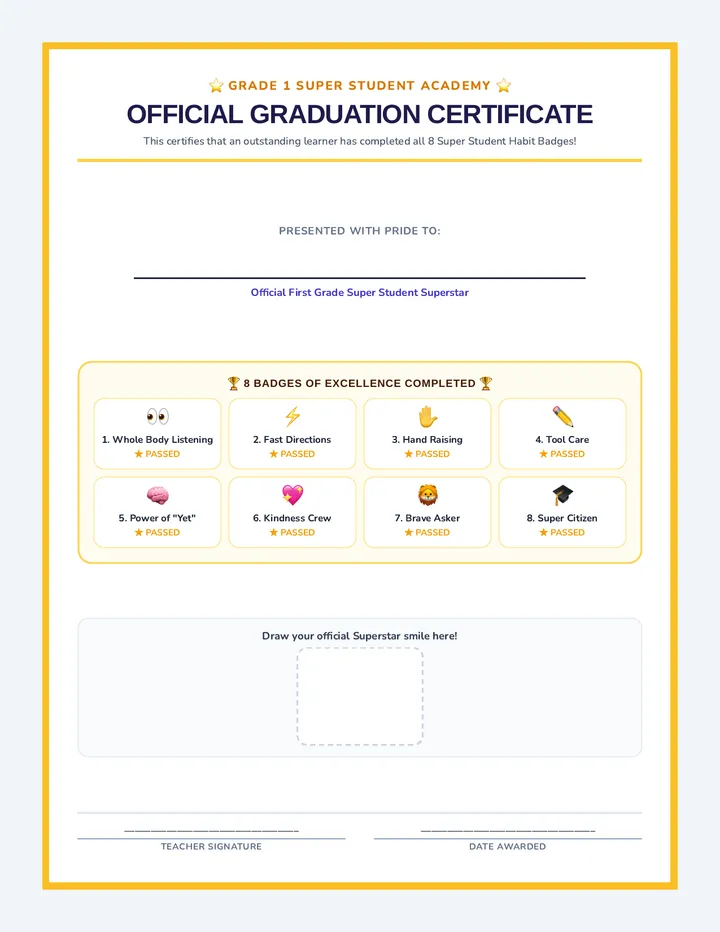 Superstar Graduation Certificate