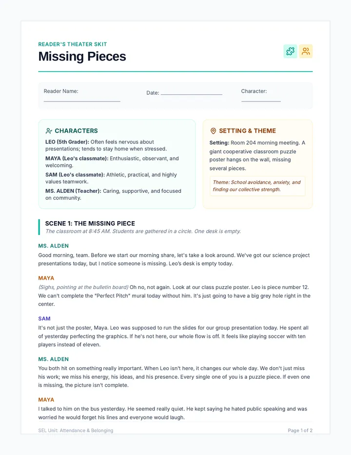 Missing Pieces Script