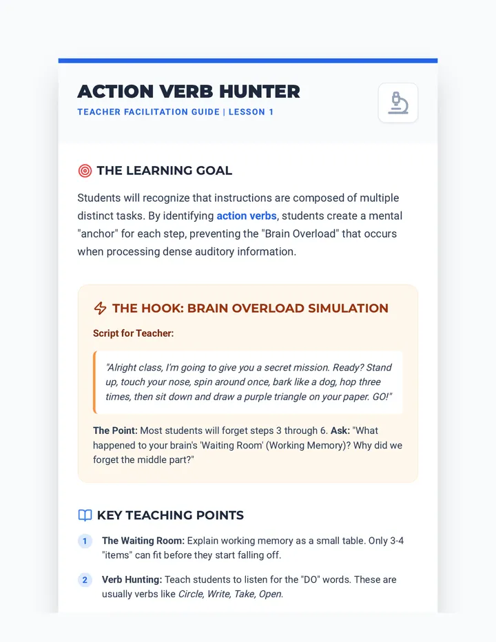 Action Verb Hunter Guide