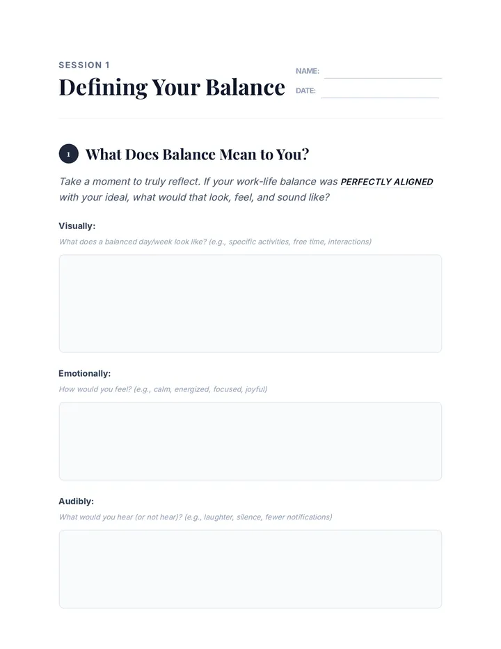 Defining Balance Worksheet