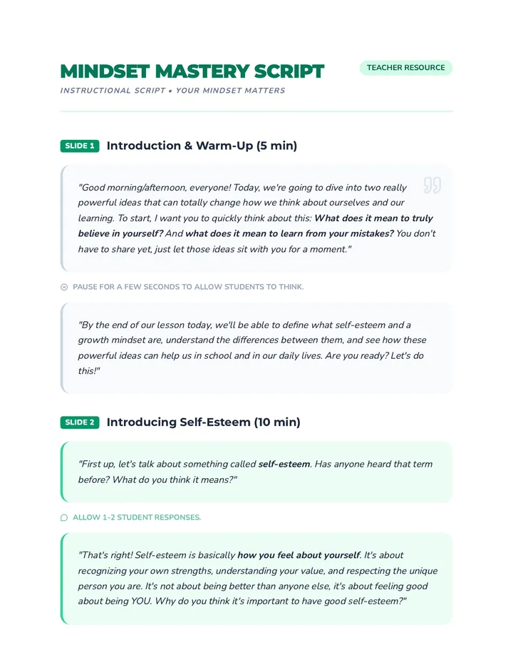 Mindset Mastery Script