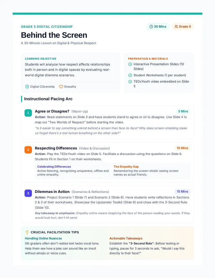 Behind the Screen Teacher Guide