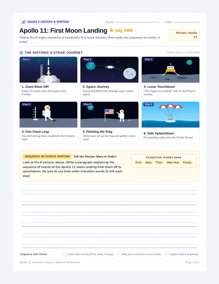 Moon Walk Storyboard Worksheet