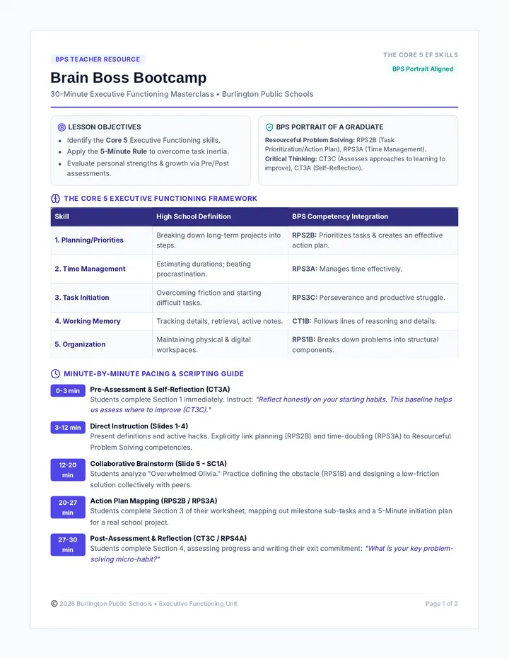 Brain Boss Teacher Guide