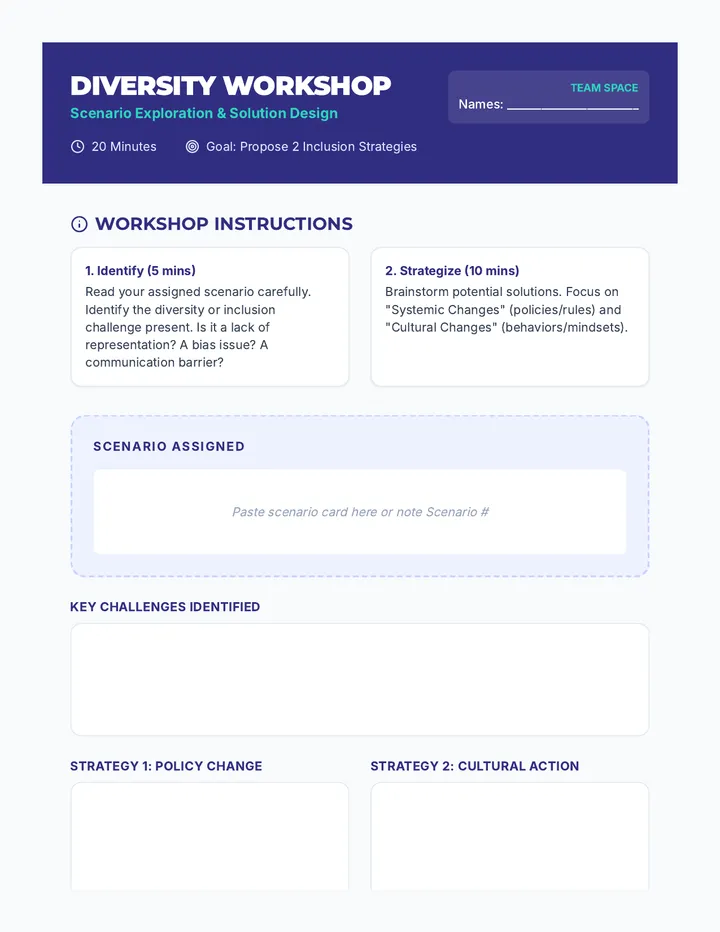 Diversity Workshop Scenarios