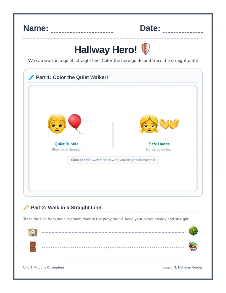 Hallway Bubble Worksheet