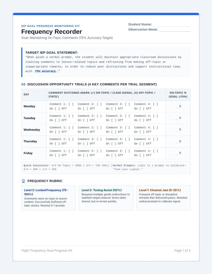 Flight Frequency Flight Recorder