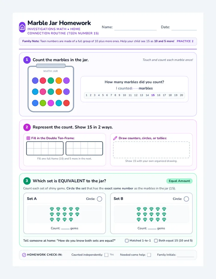 Marble Jar Homework